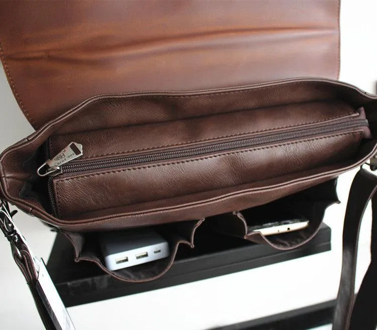 Vvsha  Christmas Gift Large Leather Laptop Bag