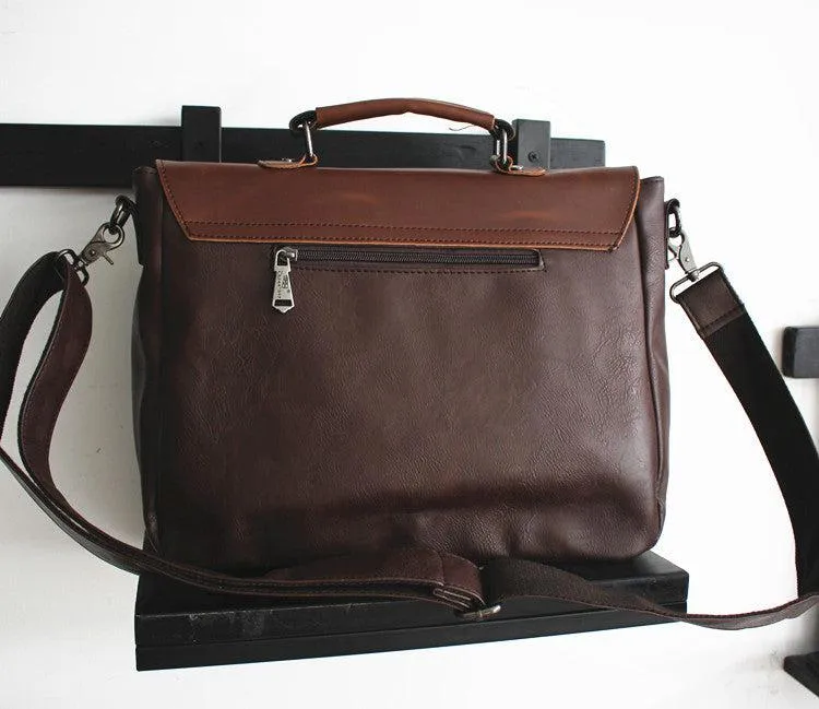 Vvsha  Christmas Gift Large Leather Laptop Bag