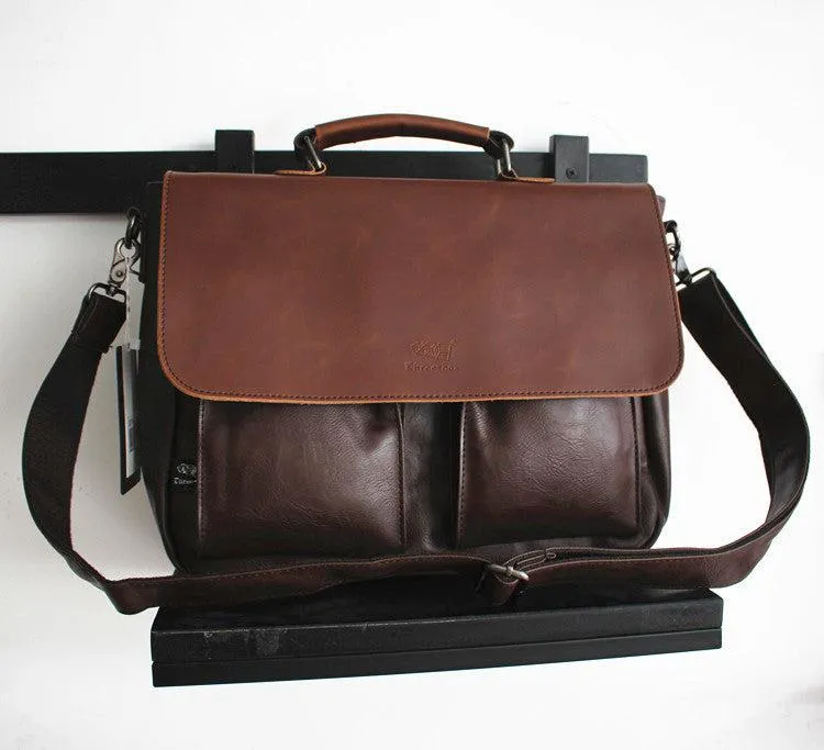 Vvsha  Christmas Gift Large Leather Laptop Bag