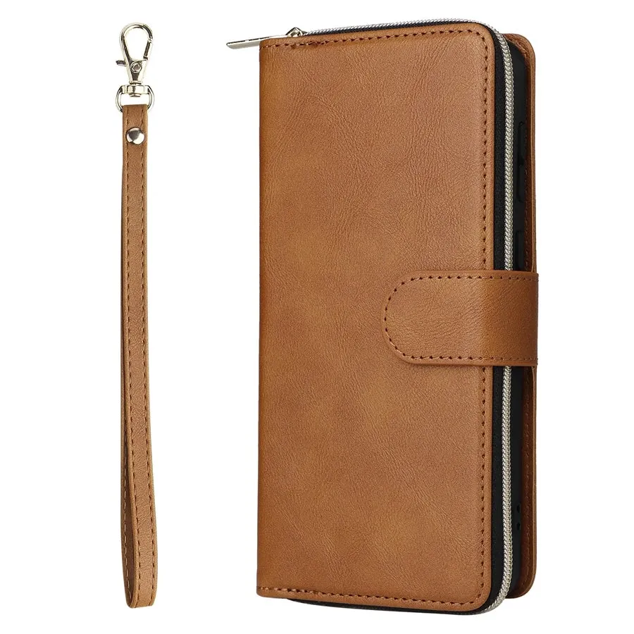 Wallet Luxury 9-Card Leather Case For Samsung Galaxy S23 Ultra S22 Ultra S21 Plus S20 FE S10 Lite S9 S8 Note 20 Ultra 10 Lite