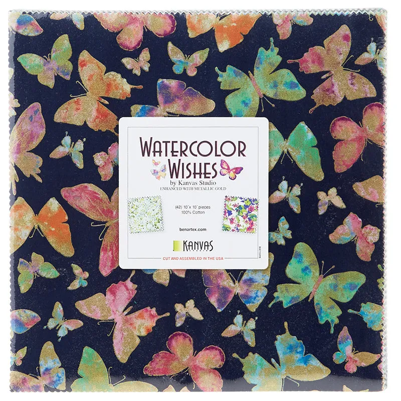 Watercolor Wishes Metallic 10" Squares