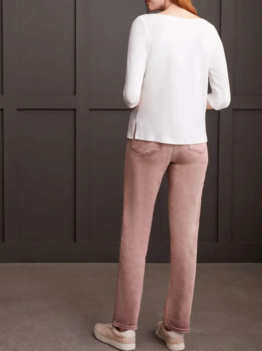 Wide Crew Neck Top With side Slits