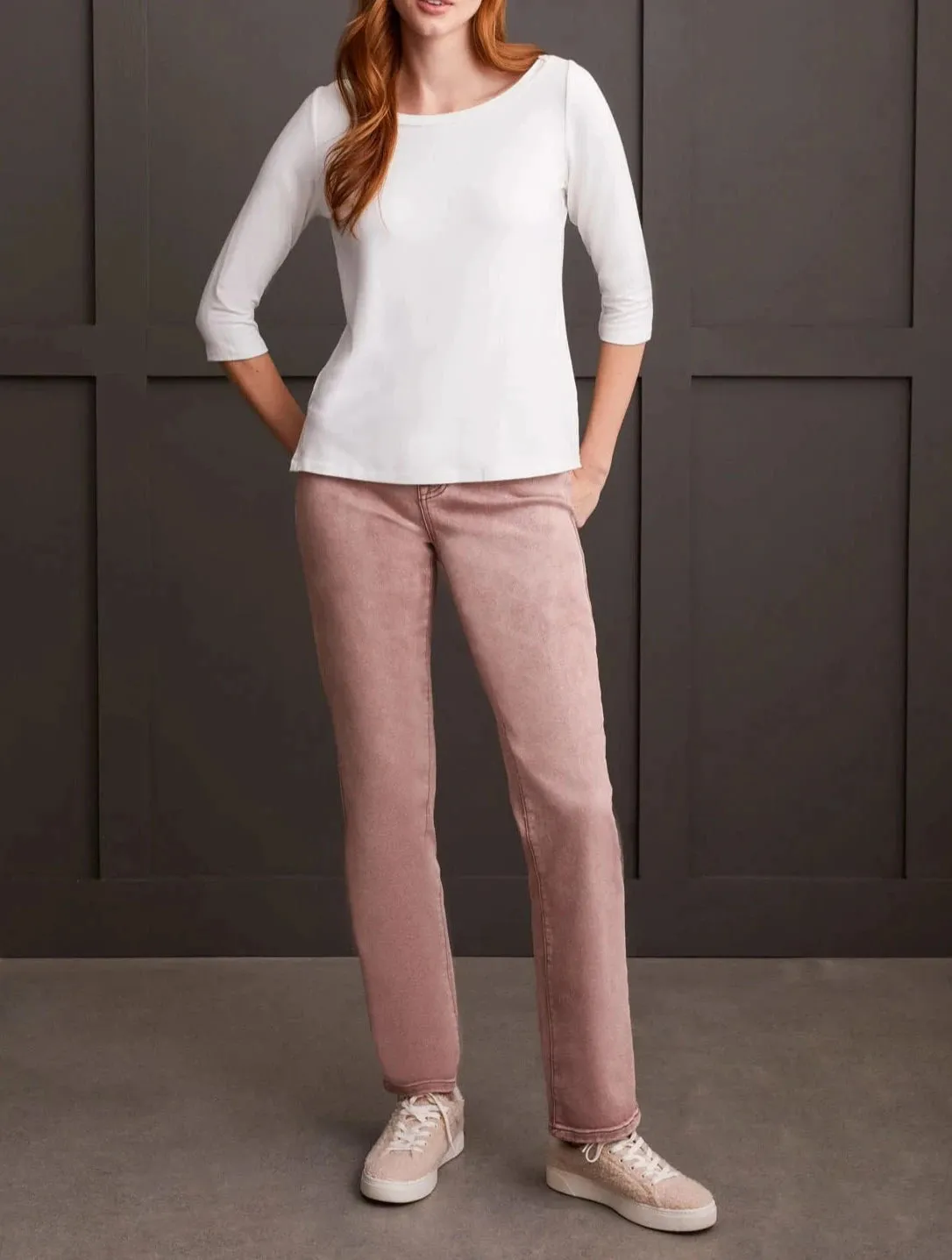 Wide Crew Neck Top With side Slits