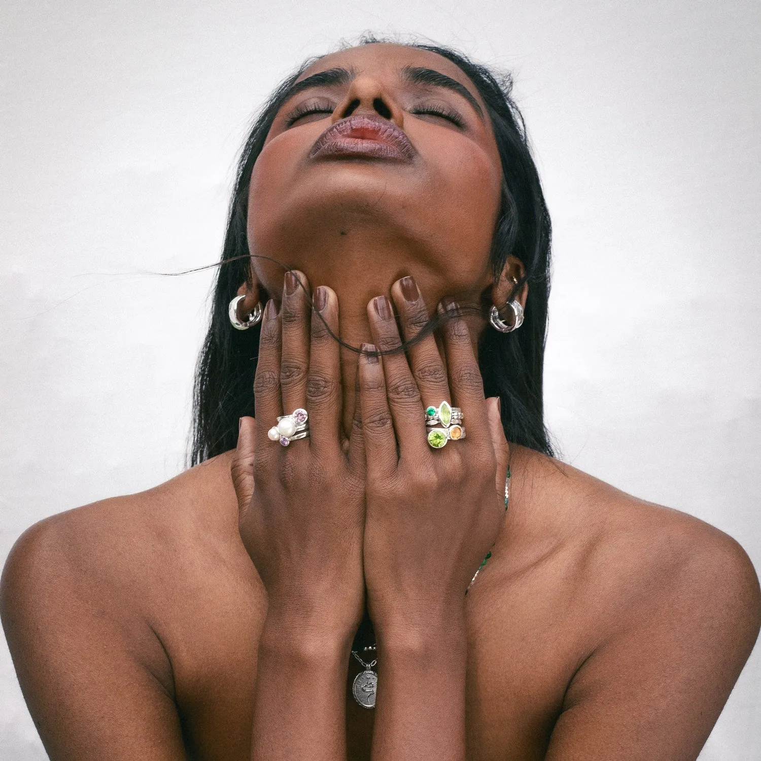 Wide Waterfall Huggie Hoops