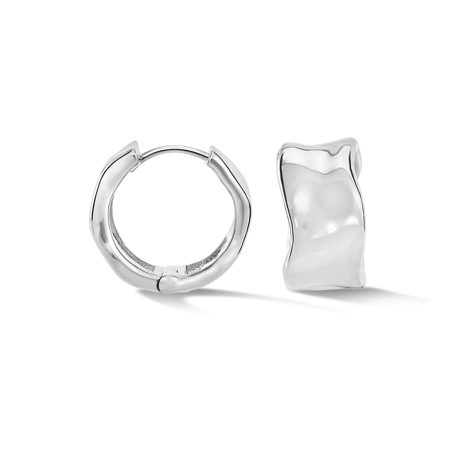 Wide Waterfall Huggie Hoops