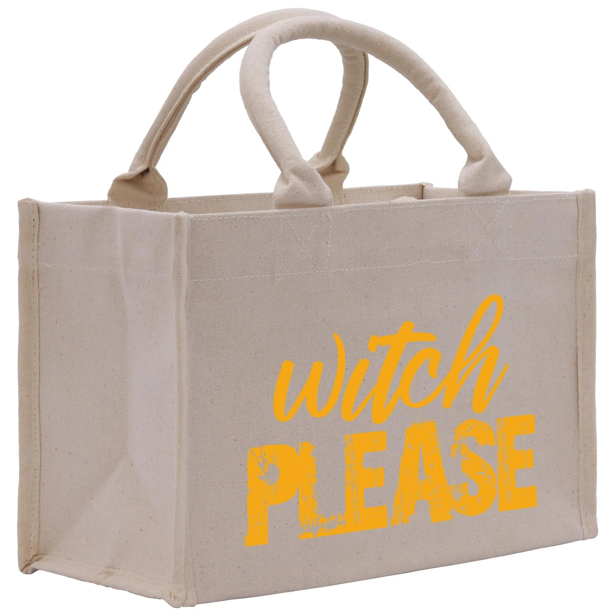 Witch Please Halloween Trick or Treat Tote Bag Halloween Bag for Kids Halloween Gift Halloween Candy Bag Doodles Cute Canvas Bag (HW1036)