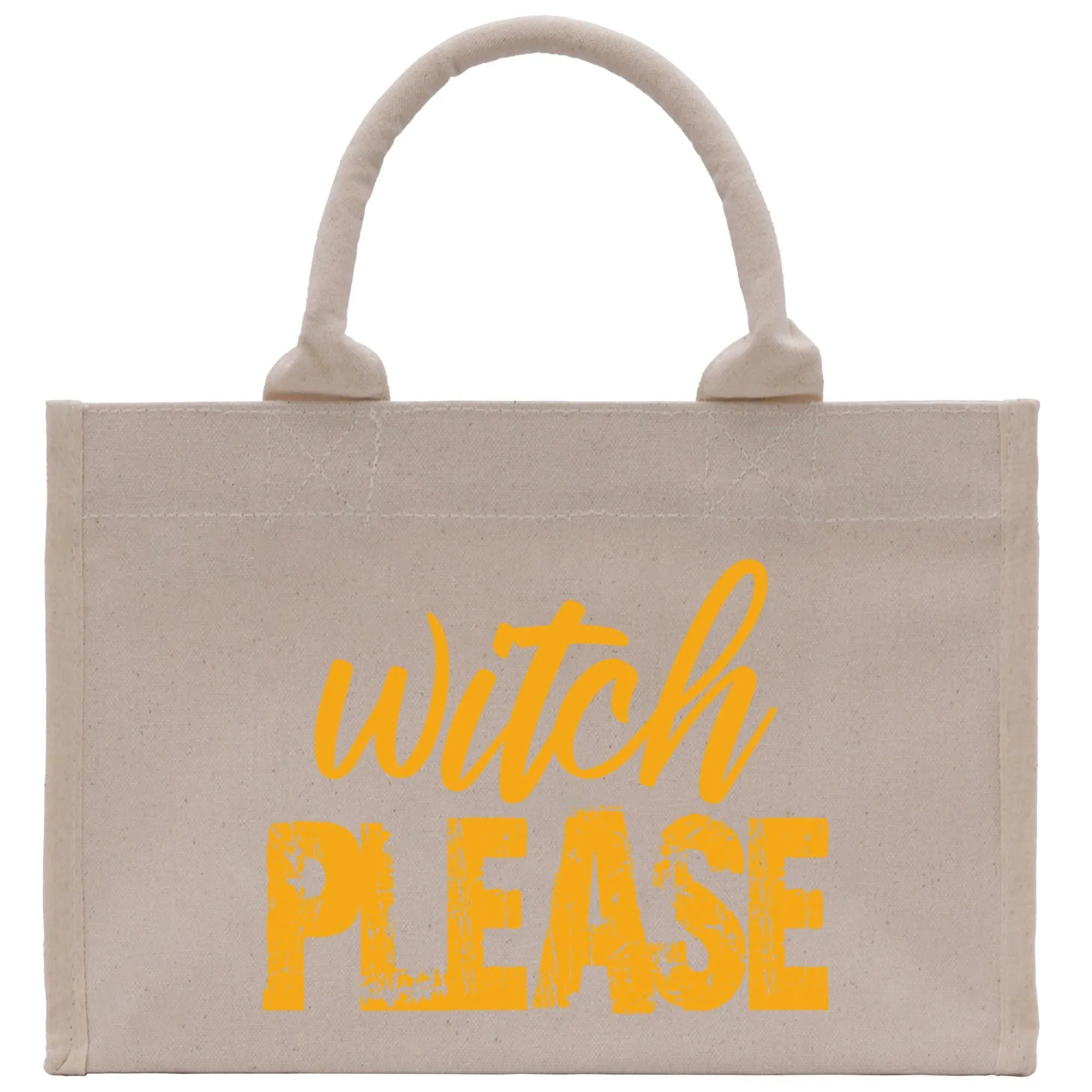 Witch Please Halloween Trick or Treat Tote Bag Halloween Bag for Kids Halloween Gift Halloween Candy Bag Doodles Cute Canvas Bag (HW1036)