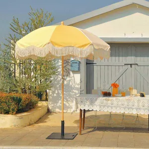 Yescom Patio Outdoor Market Fringe Umbrella Tilt Palm Springs