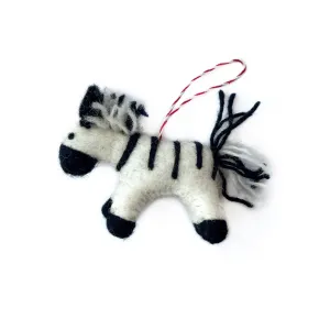 Zebra Ornament, Felt Wool