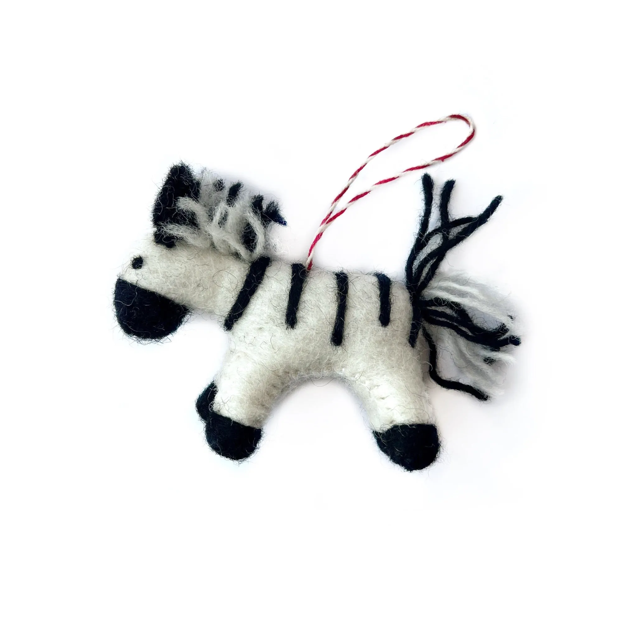 Zebra Ornament, Felt Wool